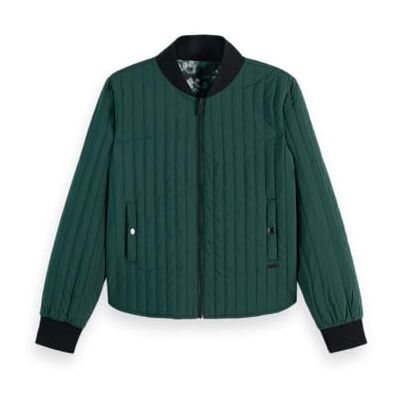 179531 Scotch & Soda Dwustronna bomberka pikowana, Amsterdam Green/Nieuw Blossom Print 350, XS 179531 Scotch & Soda Dwustronna bomberka pikowana, Amsterdam Green/Nieuw Blossom Print 350, XS