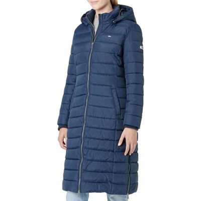 DW0DW14385 Tommy Jeans Damski Tjw Basic płaszcz z kapturem wyściełany, Ciemna granatowa, XS DW0DW14385 Tommy Jeans Damski Tjw Basic płaszcz z kapturem wyściełany, Ciemna granatowa, XS