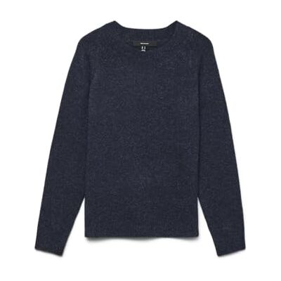 10201022 VERO MODA VMDOFFY damski sweter z dzianiny, Granatowy blezer/Szczegóły: w. Black Melange, M 10201022 VERO MODA VMDOFFY damski sweter z dzianiny, Granatowy blezer/Szczegóły: w. Black Melange, M