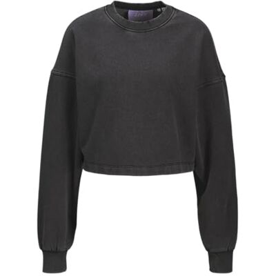 12280149-4793880 JACK & JONES Jxathena Wash Ls Cropped Crewneck SWT, czarny, XS 12280149-4793880 JACK & JONES Jxathena Wash Ls Cropped Crewneck SWT, czarny, XS