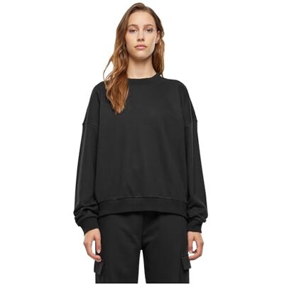 TB6855 Urban Classics Damska bluza damska oversized Light Terry Crewneck, czarny, M TB6855 Urban Classics Damska bluza damska oversized Light Terry Crewneck, czarny, M