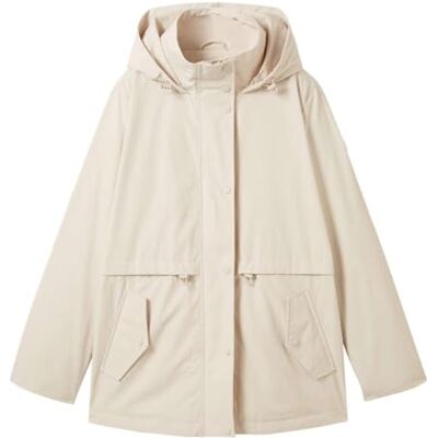 1041207 TOM TAILOR Damska parka płaszcz z kapturem, 27609 Cold Beige, S 1041207 TOM TAILOR Damska parka płaszcz z kapturem, 27609 Cold Beige, S