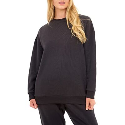 5056242847304 M17 Damska damska damska bluza z recyklingu oversize miękka przytulna codzienna bluza z długim rękawem top sweter z okrągłym dekoltem, Czarny, XL 5056242847304 M17 Damska damska damska bluza z recyklingu oversize miękka przytulna codzienna bluza z długim rękawem top sweter z okrągłym dekoltem, Czarny, XL