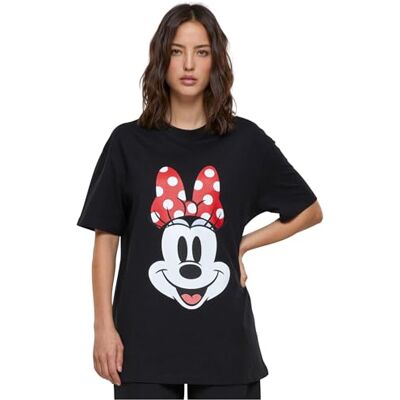 MC887 Merchcode Damski T-shirt Ladies Disney 100 Minnie Smiles Tee, Regular Fit, bawełna 100%, 3XL, czarny, 3XL MC887 Merchcode Damski T-shirt Ladies Disney 100 Minnie Smiles Tee, Regular Fit, bawełna 100%, 3XL, czarny, 3XL