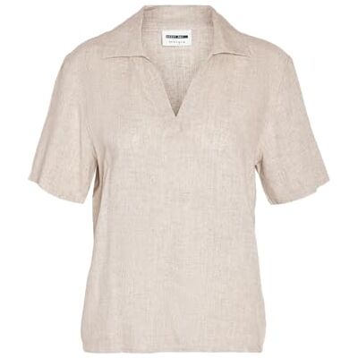 27028730-4419057 NOISY MAY Nmleilani S/S Polo Top WVN Noos, naturalny, M 27028730-4419057 NOISY MAY Nmleilani S/S Polo Top WVN Noos, naturalny, M