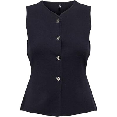 15360507-4947079 Onlibi Button Sl Vest Cc Knt, Night Sky, L 15360507-4947079 Onlibi Button Sl Vest Cc Knt, Night Sky, L