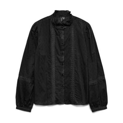 10334547-4832665 Vmtrine Ls Shirt WVN Ga Noos, czarny, L 10334547-4832665 Vmtrine Ls Shirt WVN Ga Noos, czarny, L