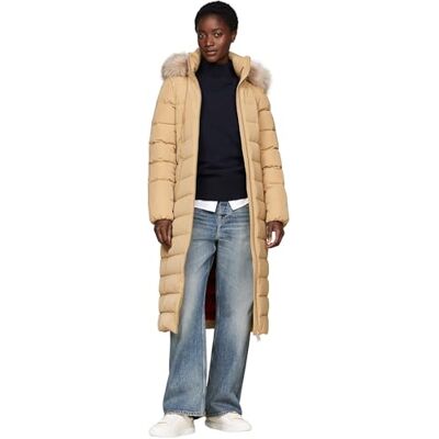 WW0WW43601RBLXS Tommy Hilfiger HERITAGE DOWN TYRA MAXI Damski płaszcz puchowy, khaki, XS, Khaki (klasyczny khaki), XS WW0WW43601RBLXS Tommy Hilfiger HERITAGE DOWN TYRA MAXI Damski płaszcz puchowy, khaki, XS, Khaki (klasyczny khaki), XS