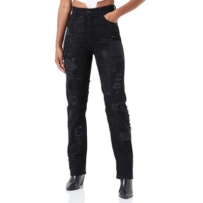 WA493M.000.739 M21 Replay Damskie dżinsy z wysokim stanem ninetees fit Jaylie Maestro kolekcja, 098 BLACK, 26W / 30L WA493M.000.739 M21 Replay Damskie dżinsy z wysokim stanem ninetees fit Jaylie Maestro kolekcja, 098 BLACK, 26W / 30L