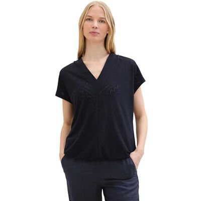1040544 TOM TAILOR T-shirt damski, 10668 Sky Captain Blue, XXS 1040544 TOM TAILOR T-shirt damski, 10668 Sky Captain Blue, XXS