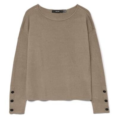 10332177-4901363 VERO MODA Vmgold Ls Boatneck sweter, silver mink, XS 10332177-4901363 VERO MODA Vmgold Ls Boatneck sweter, silver mink, XS