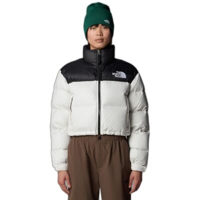 NF0A5GGEROU1 The North Face Kobiety Nuptse Short Kurtka White Dune/Tnf Black XL NF0A5GGEROU1 The North Face Kobiety Nuptse Short Kurtka White Dune/Tnf Black XL