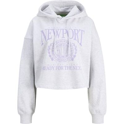 12289424-4934924 JACK & JONES Krótkie bluzy z kapturem Swt Jxmerle RLX białe melanżowe, XS damskie, Melanż biały, XS 12289424-4934924 JACK & JONES Krótkie bluzy z kapturem Swt Jxmerle RLX białe melanżowe, XS damskie, Melanż biały, XS