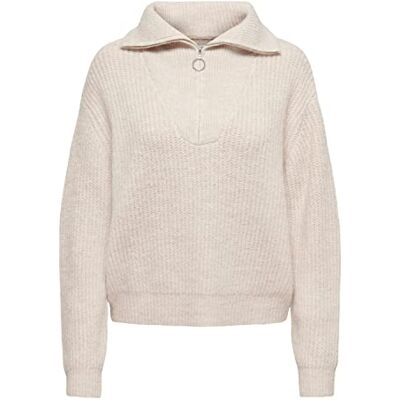 15247008 ONLY Damski sweter ONLBAKER L/S Zip KNT NOOS, Cloud Dancer/Szczegóły: melanż, XS, Cloud Dancer/Detail:melange, XS 15247008 ONLY Damski sweter ONLBAKER L/S Zip KNT NOOS, Cloud Dancer/Szczegóły: melanż, XS, Cloud Dancer/Detail:melange, XS