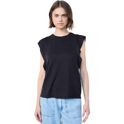 3226527 Street One Studio Damski top o wyglądzie lnu z falbankami, Dark Void Blue, 34 3226527 Street One Studio Damski top o wyglądzie lnu z falbankami, Dark Void Blue, 34