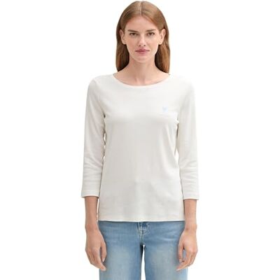 1044159 TOM TAILOR T-shirt damski, 10315 Whisper White, XXL 1044159 TOM TAILOR T-shirt damski, 10315 Whisper White, XXL