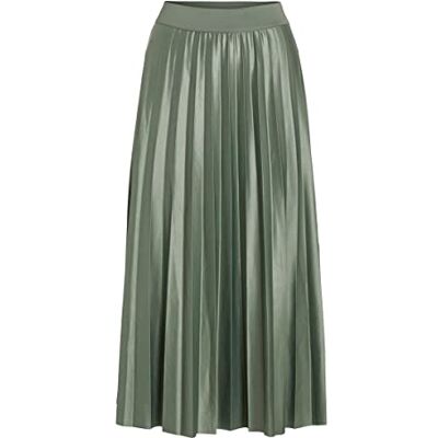 14063241 Vila Nitban Coated Pleated Midi Skirt, Laurel Wreath, L 14063241 Vila Nitban Coated Pleated Midi Skirt, Laurel Wreath, L