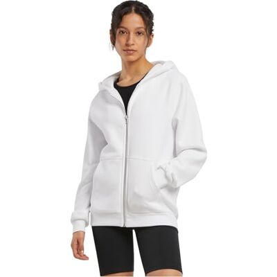 BY290 Build Your Brand Damska bluza z kapturem Fluffy Zip Hoody, przytulna kurtka z kapturem o luźnym kroju, do noszenia na co dzień i w czasie wolnym, biały, L BY290 Build Your Brand Damska bluza z kapturem Fluffy Zip Hoody, przytulna kurtka z kapturem o luźnym kroju, do noszenia na co dzień i w czasie wolnym, biały, L