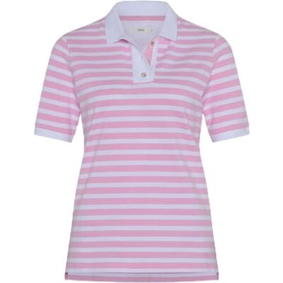 34-3378_90627400 BRAX Damska koszulka polo Cleo Pique w paski, Sea Shell, 44 34-3378_90627400 BRAX Damska koszulka polo Cleo Pique w paski, Sea Shell, 44