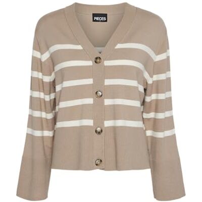 17150971-4542825 PIECES Damski sweter z dzianiny Pcsia Ls Noos Bc, Silver Mink/Stripes:white, XS 17150971-4542825 PIECES Damski sweter z dzianiny Pcsia Ls Noos Bc, Silver Mink/Stripes:white, XS