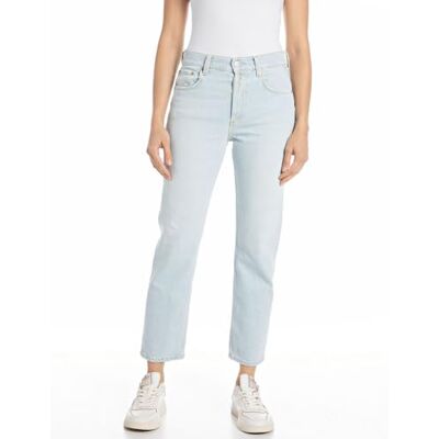 WB461 .000.727 657 Replay Damskie dżinsy o prostym kroju z wysokim stanem Maijke Straight Rose Label, 010 Light Blue, 30W / 30L WB461 .000.727 657 Replay Damskie dżinsy o prostym kroju z wysokim stanem Maijke Straight Rose Label, 010 Light Blue, 30W / 30L