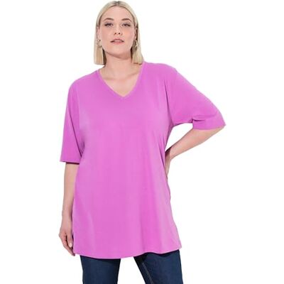 515283_807_50+ Ulla Popken Damska koszulka duże rozmiary, duże rozmiary, plus size, dekolt w serek, zrelaksowany, pół rękaw, Zimny róż, 50-52 Duże rozmiary 515283_807_50+ Ulla Popken Damska koszulka duże rozmiary, duże rozmiary, plus size, dekolt w serek, zrelaksowany, pół rękaw, Zimny róż, 50-52 Duże rozmiary