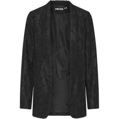17154280 PIECES PCBOSULLA LACE Blazer, czarny, S 17154280 PIECES PCBOSULLA LACE Blazer, czarny, S