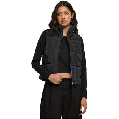TB6069 Urban Classics Damska kamizelka damska Reversible Cropped Puffer Vest black/realviolet S, czarny/fioletowy, S TB6069 Urban Classics Damska kamizelka damska Reversible Cropped Puffer Vest black/realviolet S, czarny/fioletowy, S