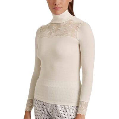 15851 CALIDA Silky Wool Glam Top długi rękaw / 3/4 Charm Cream, rozmiar 36-38, Charm Cream, 36-38 15851 CALIDA Silky Wool Glam Top długi rękaw / 3/4 Charm Cream, rozmiar 36-38, Charm Cream, 36-38