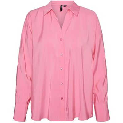 10289349 VMQUEENY LS Oversize Shirt WVN GA NOOS, Pink Cosmos, M 10289349 VMQUEENY LS Oversize Shirt WVN GA NOOS, Pink Cosmos, M