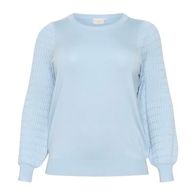 10582598 Kaffe Curve Plus Size damski sweter z okrągłym dekoltem wzór dzianinowy regularny krój, Celestial Blue, S/du?y rozmiar 10582598 Kaffe Curve Plus Size damski sweter z okrągłym dekoltem wzór dzianinowy regularny krój, Celestial Blue, S/du?y rozmiar