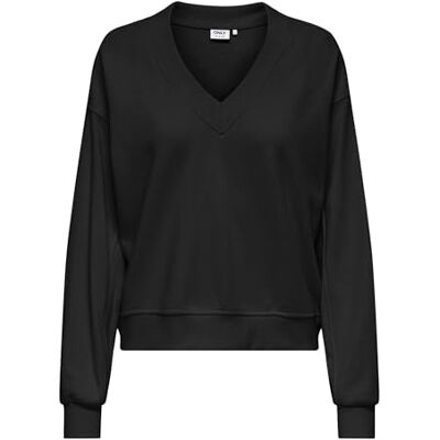 15356114-4892234 Onlbella L/S dekolt w serek Ub SWT, czarny, S 15356114-4892234 Onlbella L/S dekolt w serek Ub SWT, czarny, S