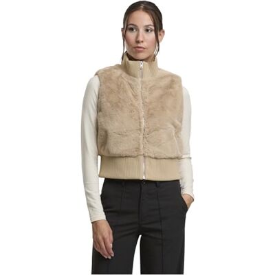 TB7933-04732 Urban Classics Damska kamizelka Cropped Faux Fur Vest, krótka kamizelka damska ze sztucznego futra, rozmiary XS XL, Wetsand, XL TB7933-04732 Urban Classics Damska kamizelka Cropped Faux Fur Vest, krótka kamizelka damska ze sztucznego futra, rozmiary XS XL, Wetsand, XL
