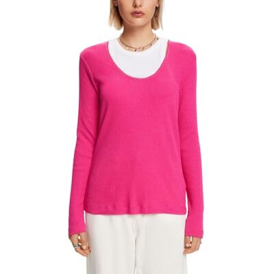 Esprit Heritage top z długim rękawem - Różowy - Top Esprit Heritage top z długim rękawem - Różowy - Top