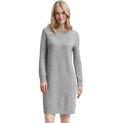 1048321 Tom Tailor Damska sukienka z dzianiny z dekoltem w łódkę, 21373 Średni, srebrny, szary melanż, 38 1048321 Tom Tailor Damska sukienka z dzianiny z dekoltem w łódkę, 21373 Średni, srebrny, szary melanż, 38
