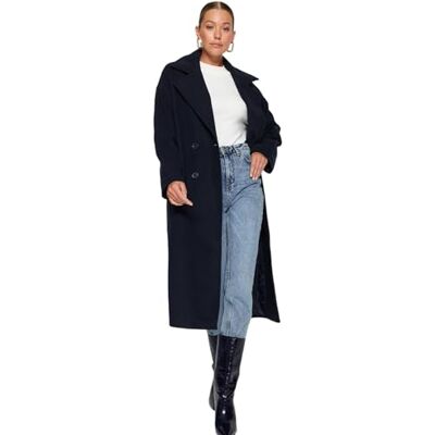 TWOAW21KB0038 Trendyol FeMan Oversize Basic tkany płaszcz, granatowy, 38, granatowy, 36 TWOAW21KB0038 Trendyol FeMan Oversize Basic tkany płaszcz, granatowy, 38, granatowy, 36