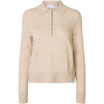 16098146-4831513 SELECTED FEMME Slfthea Ls Knit Merino Collar Neck Noos, owsianka, XXL 16098146-4831513 SELECTED FEMME Slfthea Ls Knit Merino Collar Neck Noos, owsianka, XXL