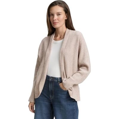 1048901 TOM TAILOR Damski kardigan z dzianiny, 38330 Soft Taupe Melange, XXL 1048901 TOM TAILOR Damski kardigan z dzianiny, 38330 Soft Taupe Melange, XXL