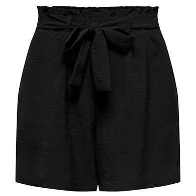 15226471 ONLY Women's ONLMETTE Lavender NOOS W Paperbag-Shorts, Black, XS, czarny, XS 15226471 ONLY Women's ONLMETTE Lavender NOOS W Paperbag-Shorts, Black, XS, czarny, XS