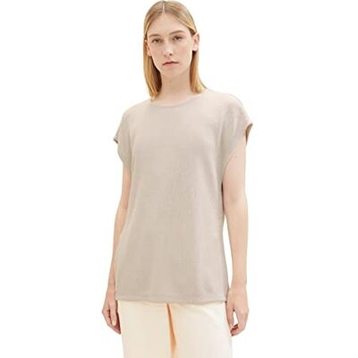 1038726 TOM TAILOR Damska koszulka top z rozcięciami, 16339-Clouds Grey, M 1038726 TOM TAILOR Damska koszulka top z rozcięciami, 16339-Clouds Grey, M