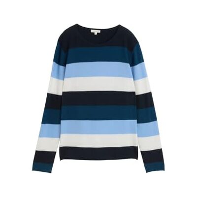 1042952 TOM TAILOR Sweter damski, 38578 Big Teal Knit Stripe, 3XL 1042952 TOM TAILOR Sweter damski, 38578 Big Teal Knit Stripe, 3XL