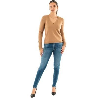 242-MGOLD Morgan Sweter z krótkim rękawem V-Neck z długim rękawem, Camel, XS 242-MGOLD Morgan Sweter z krótkim rękawem V-Neck z długim rękawem, Camel, XS