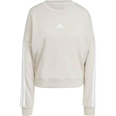 JE0014 adidas Kobiety ESSENTIALS 3-STRIPES FRENCH TERRY SWEATSHIRT, wonder alumina/white, M JE0014 adidas Kobiety ESSENTIALS 3-STRIPES FRENCH TERRY SWEATSHIRT, wonder alumina/white, M
