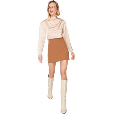 TWOAW23ET00082 Trendyol Spódnica Kobiety Trendyol Damska mini spódnica o linii A, prosta tkana spódnica (1 w zestawie) TWOAW23ET00082 Trendyol Spódnica Kobiety Trendyol Damska mini spódnica o linii A, prosta tkana spódnica (1 w zestawie)