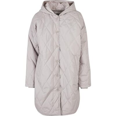 TB5074 Urban Classics Damski płaszcz oversized Diamond Quilted Hooded Coat, klasyczny płaszcz damski z kapturem z poliestru, dostępny w dwóch kolorach, rozmiarach XS-5XL, ciemnoszary., S TB5074 Urban Classics Damski płaszcz oversized Diamond Quilted Hooded Coat, klasyczny płaszcz damski z kapturem z poliestru, dostępny w dwóch kolorach, rozmiarach XS-5XL, ciemnoszary., S