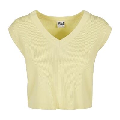 TB4787 Urban Classics Damski pullunder Ladies Short Knittd Slip On, dekolt w serek, z dzianiny, dla kobiet, dostępny w 3 kolorach, rozmiary XS 5XL, Softyellow, XXL TB4787 Urban Classics Damski pullunder Ladies Short Knittd Slip On, dekolt w serek, z dzianiny, dla kobiet, dostępny w 3 kolorach, rozmiary XS 5XL, Softyellow, XXL