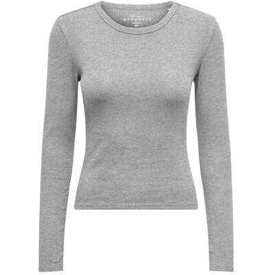 15356803-4892425 Onleasy L/S O-Neck Top Box JRS, jasnoszary melanżowy, XS 15356803-4892425 Onleasy L/S O-Neck Top Box JRS, jasnoszary melanżowy, XS
