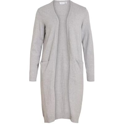 14042770-Light Grey Melange Vila Kobiety Viril L/S Long Knit Cardigan-noos Kardigan, Szary, L 14042770-Light Grey Melange Vila Kobiety Viril L/S Long Knit Cardigan-noos Kardigan, Szary, L