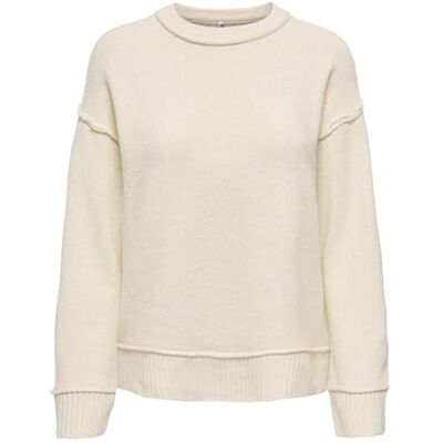 15358597-4868694 ONLY Damski Onlhazel Ls Detail O-Neck Bf KNT, szary (Whitecap Gray), S, Szary (Whitecap Gray), S 15358597-4868694 ONLY Damski Onlhazel Ls Detail O-Neck Bf KNT, szary (Whitecap Gray), S, Szary (Whitecap Gray), S