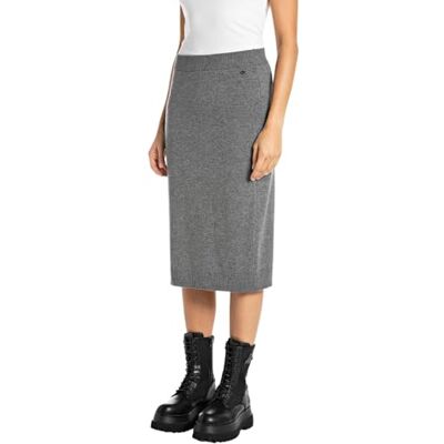 DK3311.000.G23714 Replay Damska spódnica dzianinowa Regular Fit, M08 Iron Melange, L DK3311.000.G23714 Replay Damska spódnica dzianinowa Regular Fit, M08 Iron Melange, L